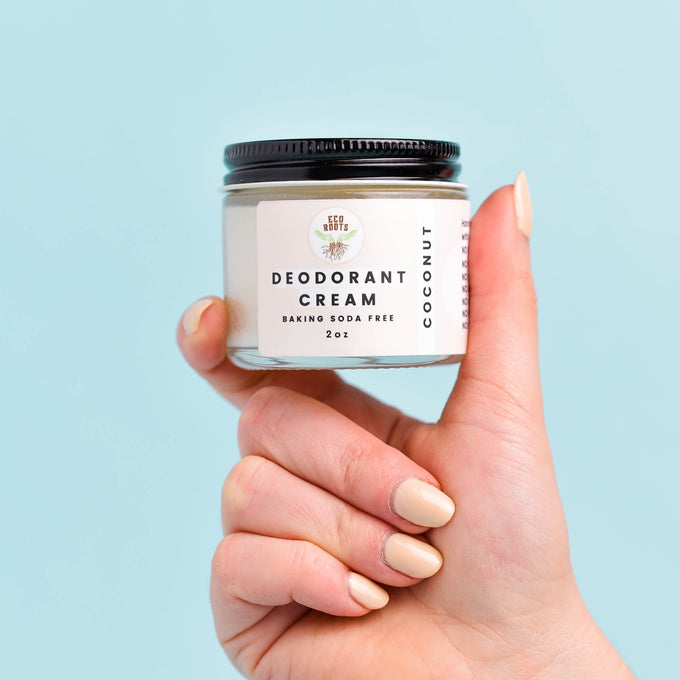deodorant cream in hand