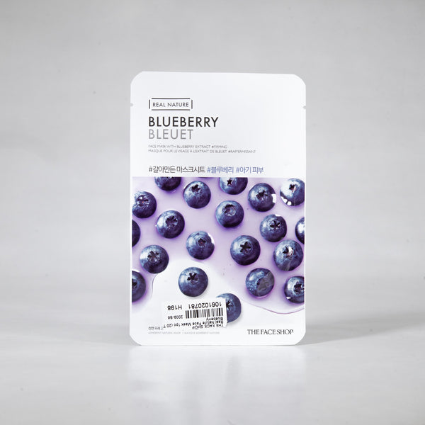 Real Nature Blueberry Sheet Mask - Asian Beauty Essentials