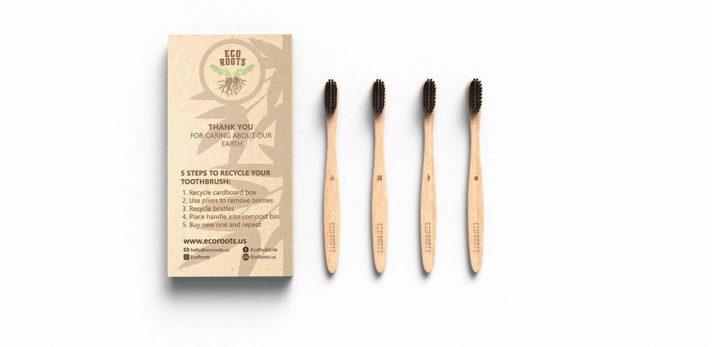 Wholesale Bamboo Toothbrush - Set of 4
