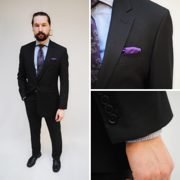 Traje de Tela Ecológico Personalizado en Negro