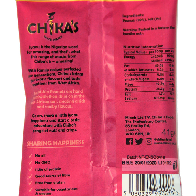 Sun Roasted Redskin Peanuts 41g X 12 pieces