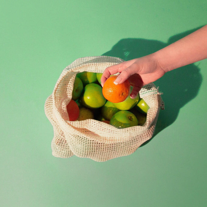 Bolsas reutilizables de algodón orgánico - Juego de 9