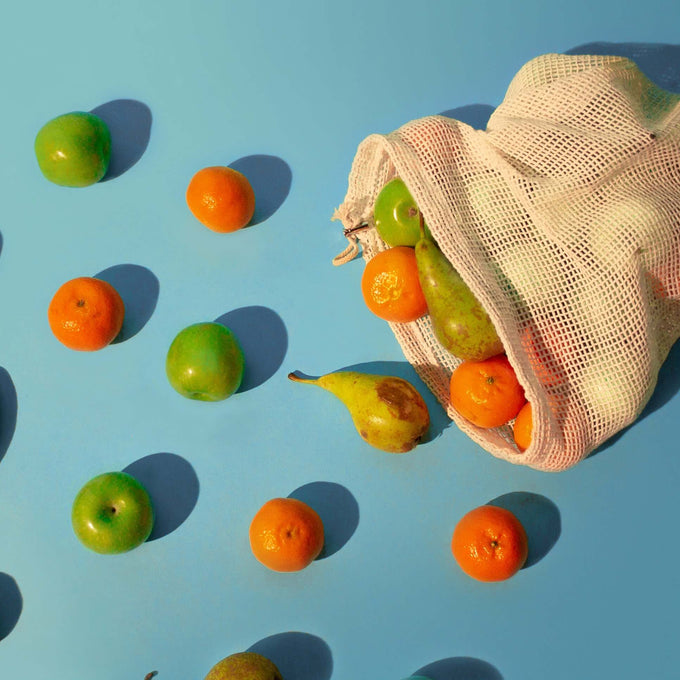 Venta al por mayor de bolsas reutilizables de algodón orgánico - Juego de 9