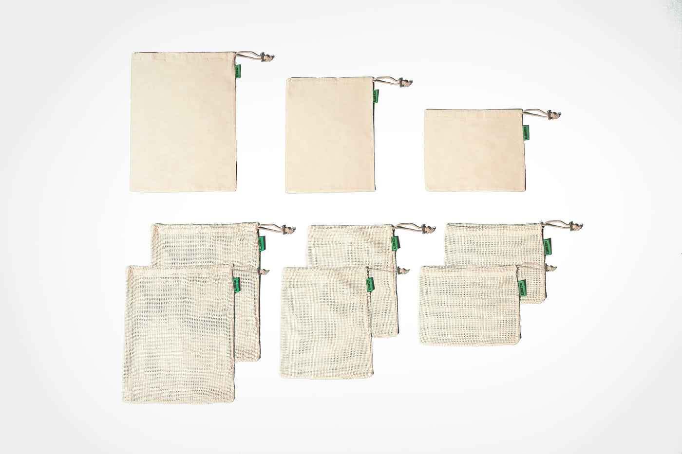Wholesale Reusable Produce Bags Organic Cotton - Set of 9
