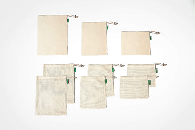 Wholesale Reusable Produce Bags Organic Cotton - Set of 9