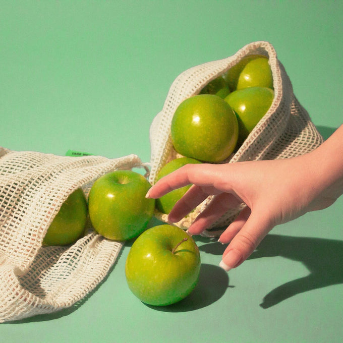 Bolsas reutilizables de algodón orgánico - Juego de 9