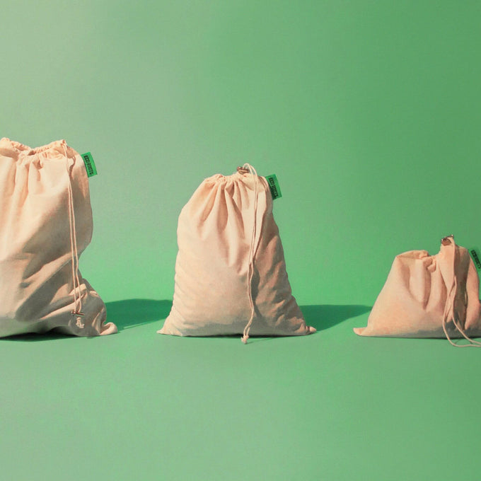 Bolsas reutilizables de algodón orgánico - Juego de 9