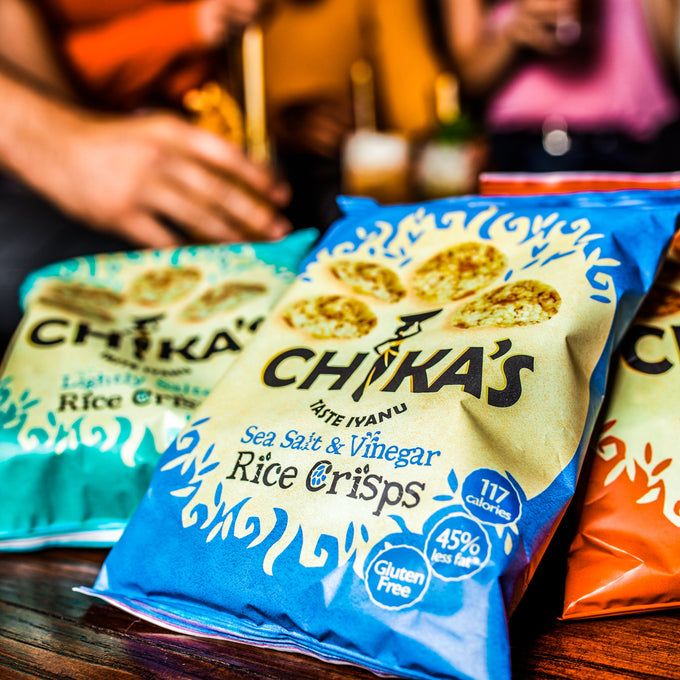 CHIKA'S Wholegrain Rice Crisps Mixed Box 16 Packs