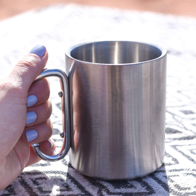 Stainless Steel Cup - Carabiner Handle