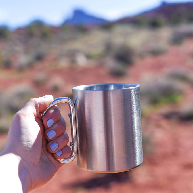 Stainless Steel Cup - Carabiner Handle
