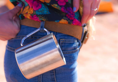 Stainless Steel Cup - Carabiner Handle