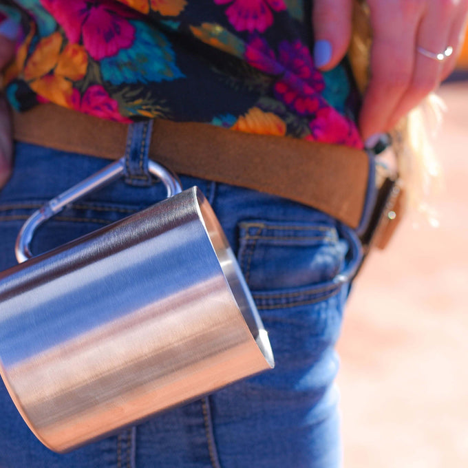Stainless Steel Cup - Carabiner Handle