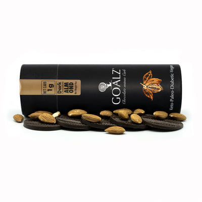 Horizontal Goalz Low Carb Chocolate box with Chocolate barks and Almonds