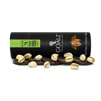 Low carb sugar free dark keto chocolate with Pistachios  by Goalz