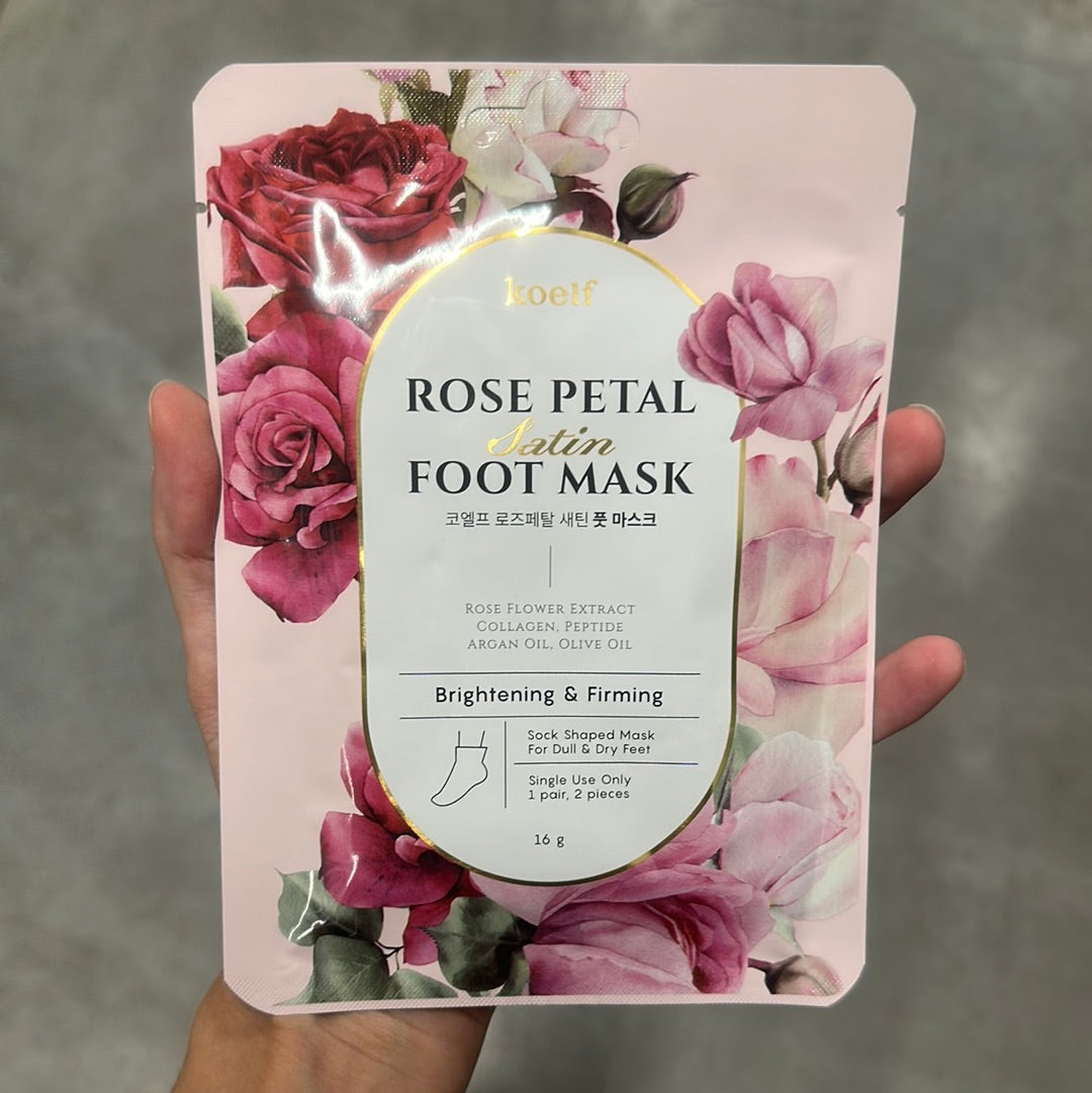 Rose Petal Satin Foot Mask